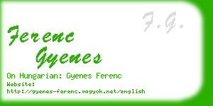 ferenc gyenes business card